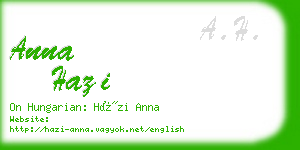 anna hazi business card